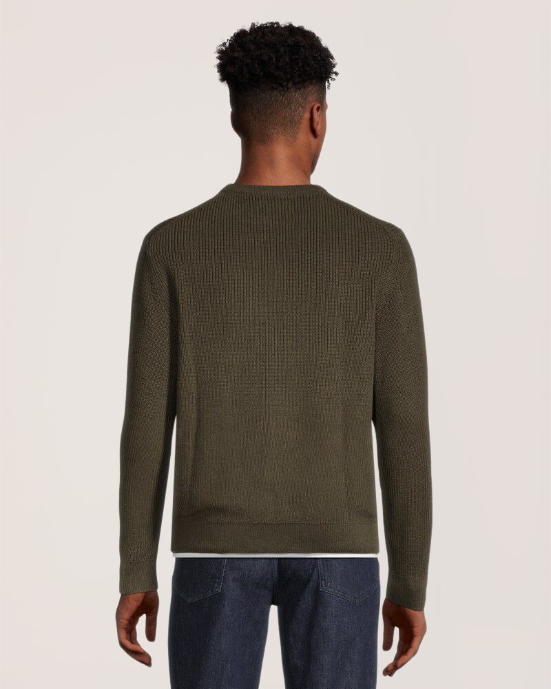 Chandail à encolure ras du cou et à mailles perlées pour hommes, Denver Hayes