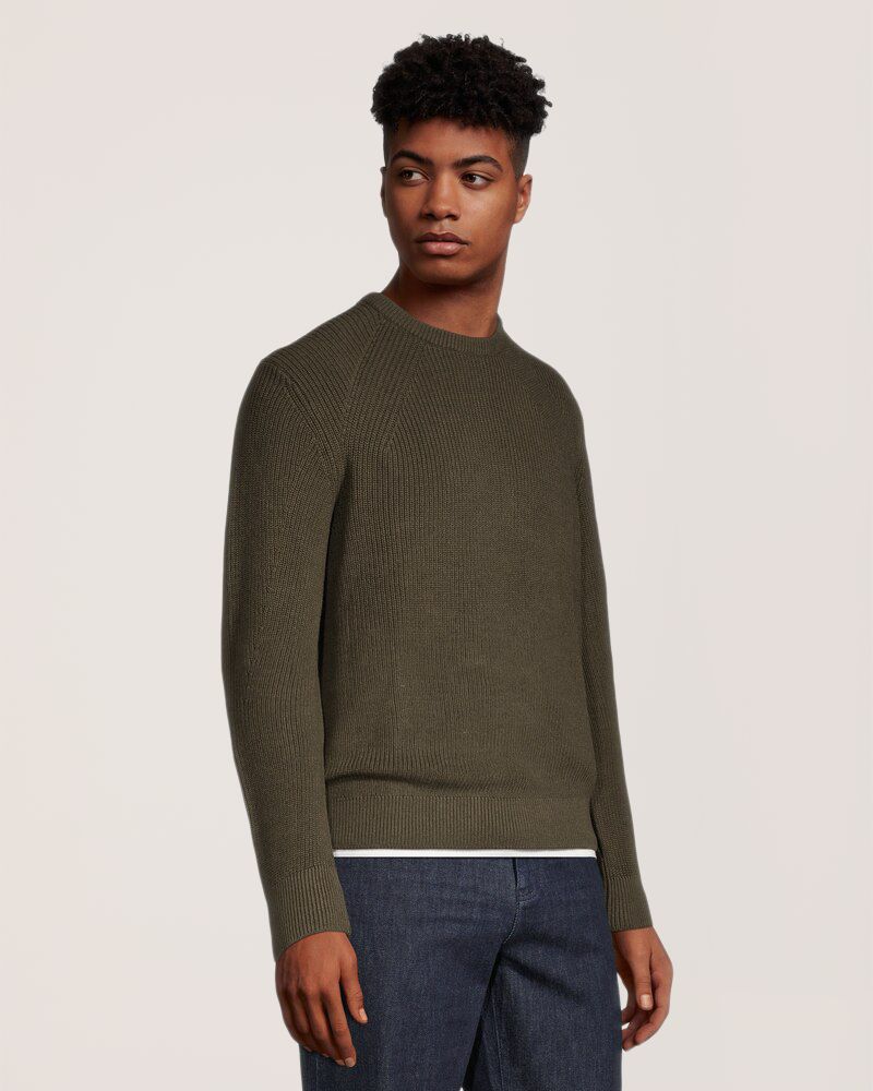 Chandail à encolure ras du cou et à mailles perlées pour hommes, Denver Hayes