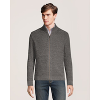 Chandail à col cheminée avec glissière pleine longueur pour hommes, Denver Hayes Front_Flat