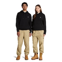 Timberland Men's Woven Badge Fleece Hoodie Front_Flat