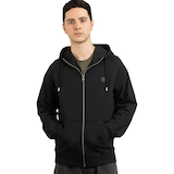 Timberland Men's Woven Badge Full Zip Fleece Hoodie Front_Flat