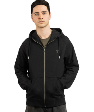 Timberland Men's Woven Badge Full Zip Fleece Hoodie