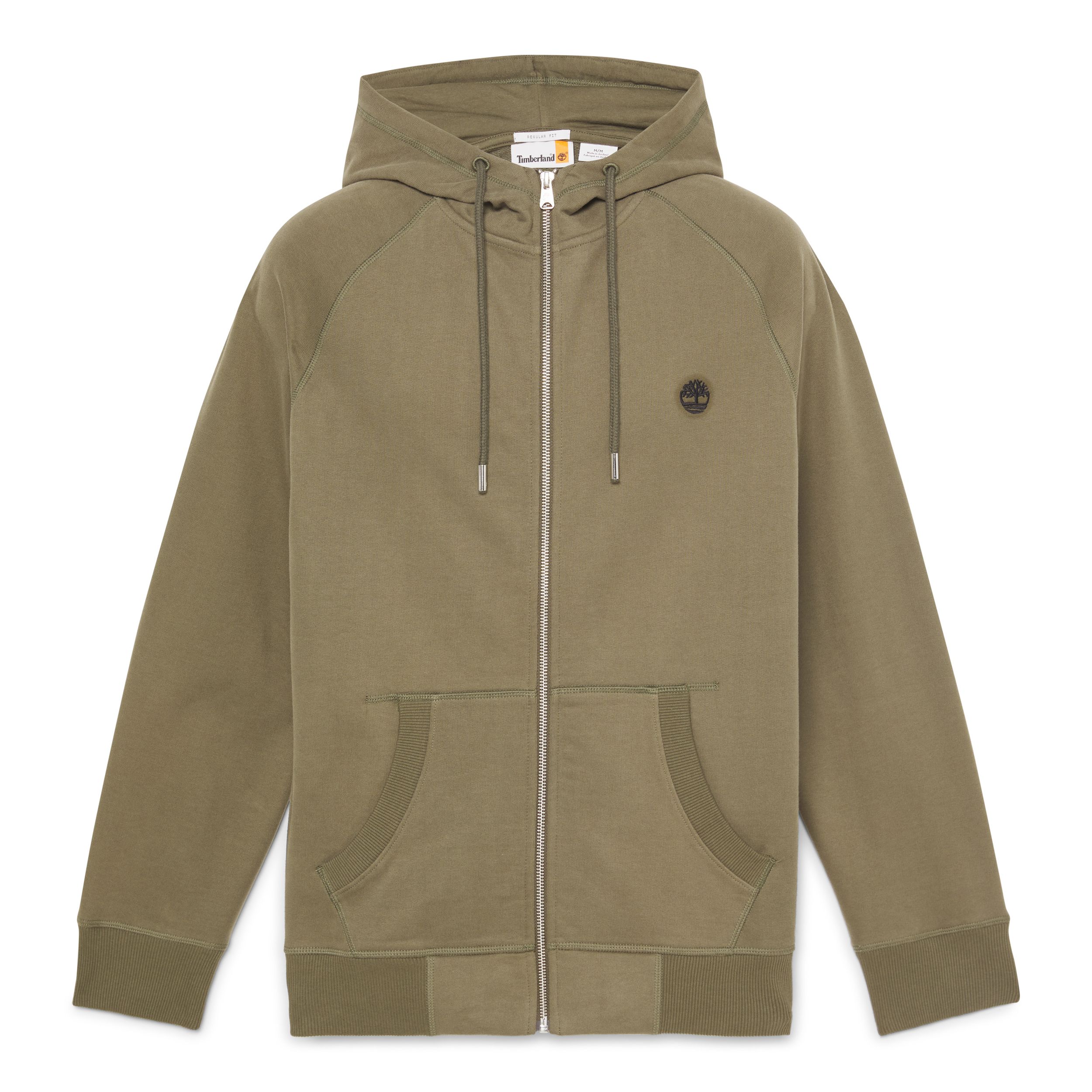 Timberland Men's Woven Badge Full Zip Fleece Hoodie