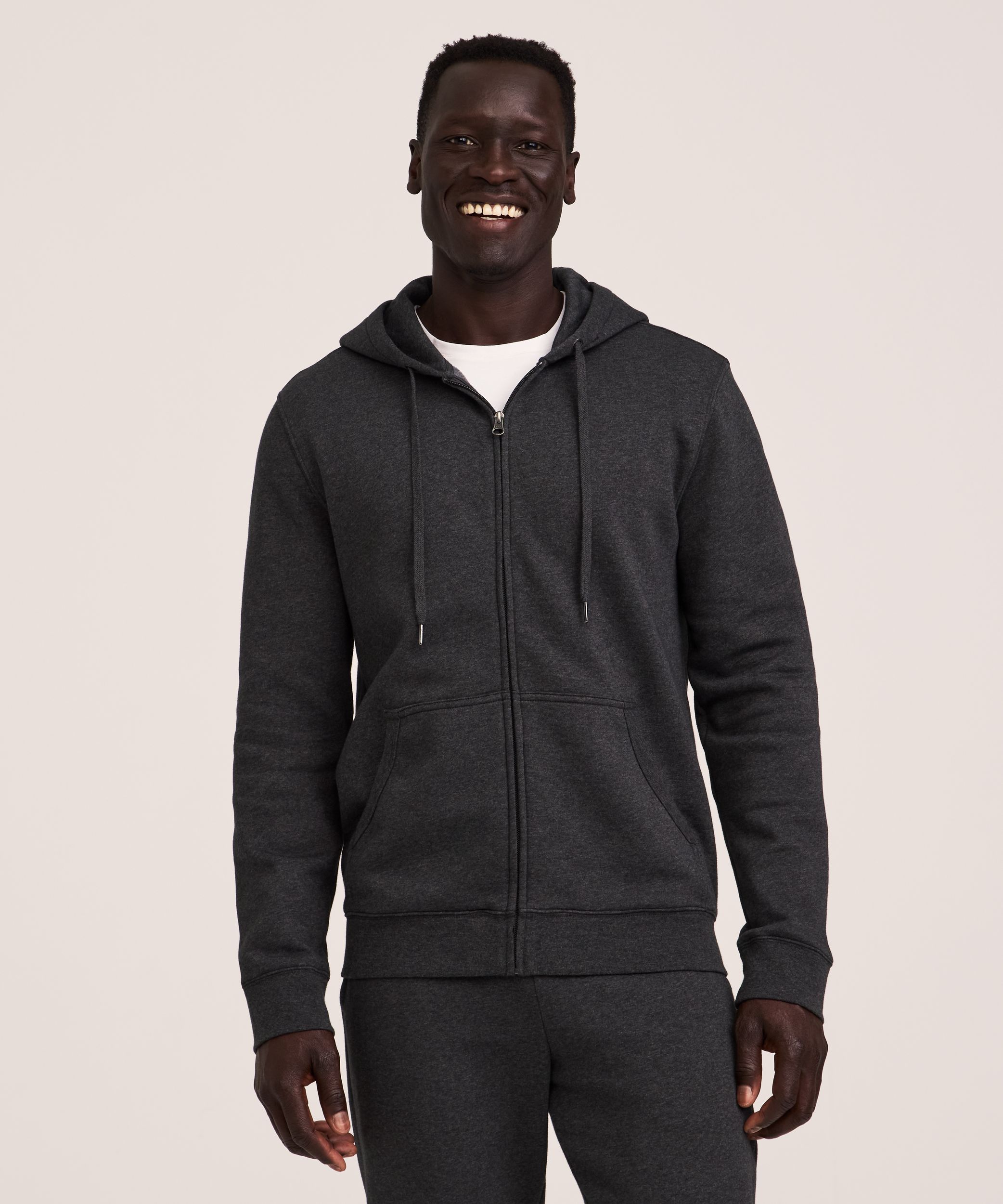 Chandail à capuchon en molleton ultradoux avec glissière intégrale Denver Hayes