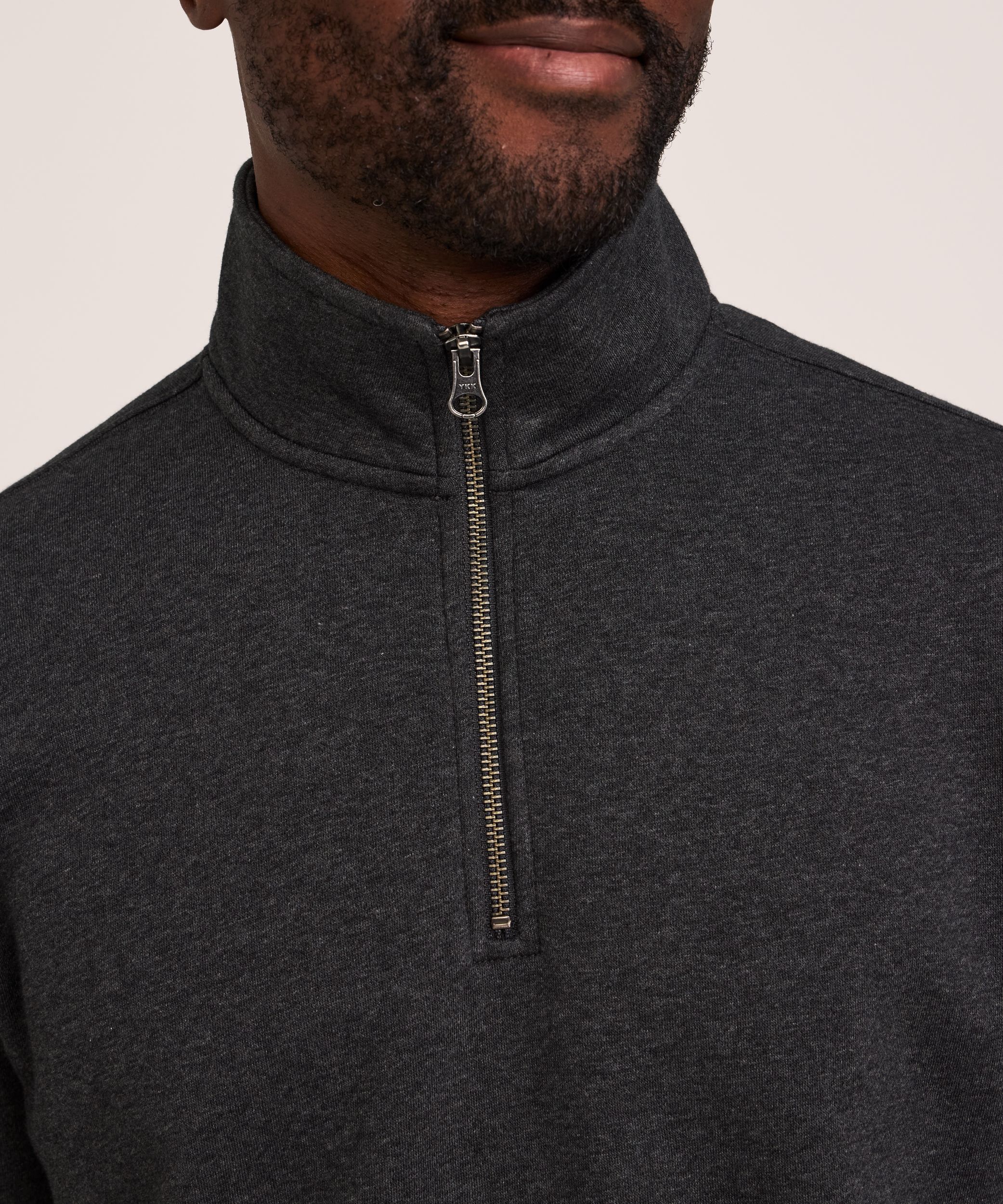 Denver Hayes Men's Quarter Zip Mock Neck Fleece Sweatshirt
