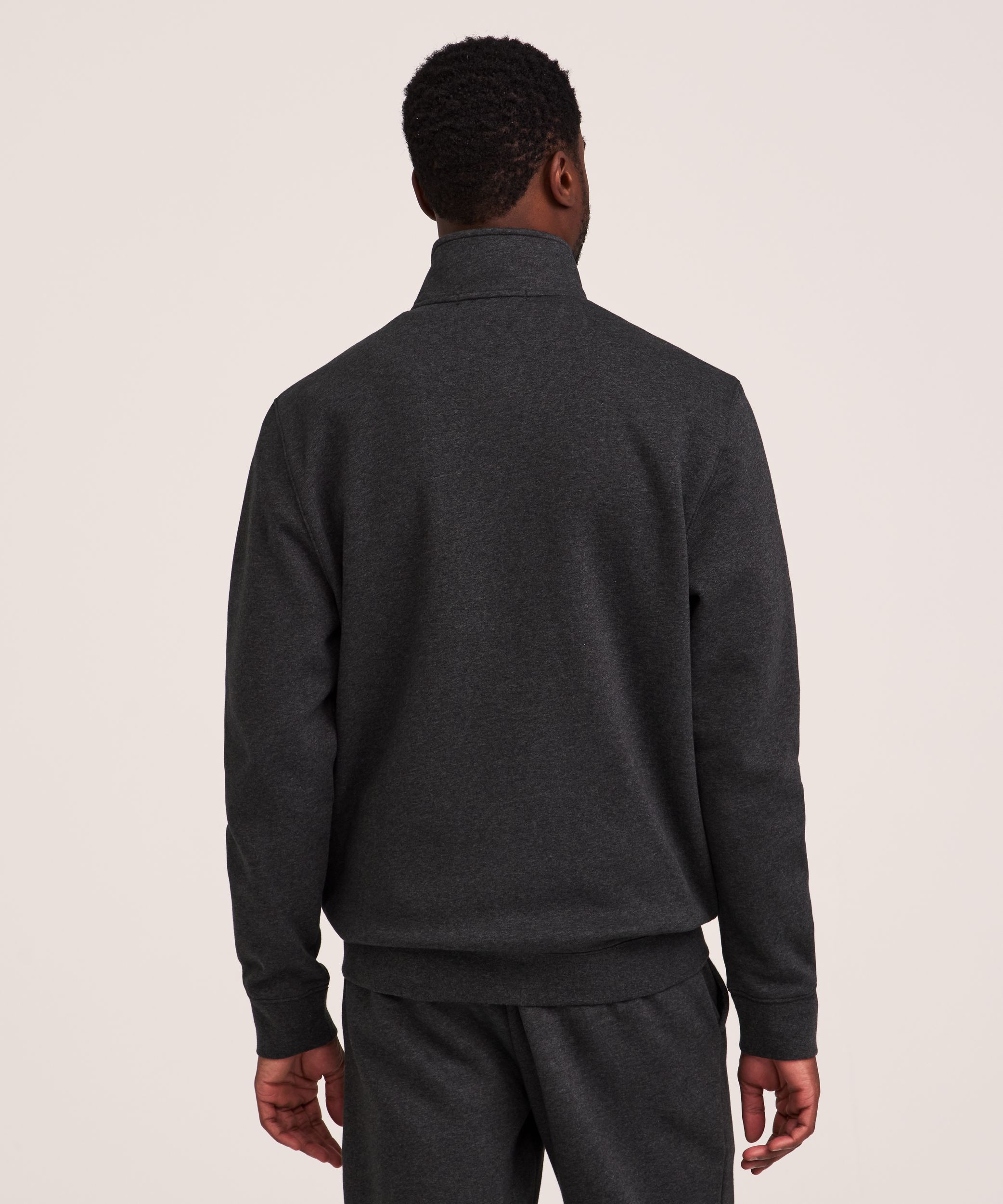Denver Hayes Men's Quarter Zip Mock Neck Fleece Sweatshirt