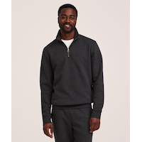 Denver Hayes Men's Quarter Zip Mock Neck Fleece Sweatshirt