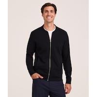Denver Hayes Performance Men's Tech Full Zip Bomber Jacket Front_Flat