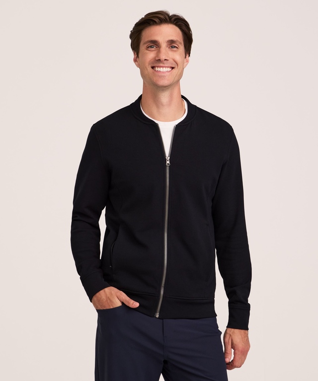 Chandail en molleton à col cheminée et à glissière pleine longueur avec protection FreshTech pour hommes, Denver Hayes Performance