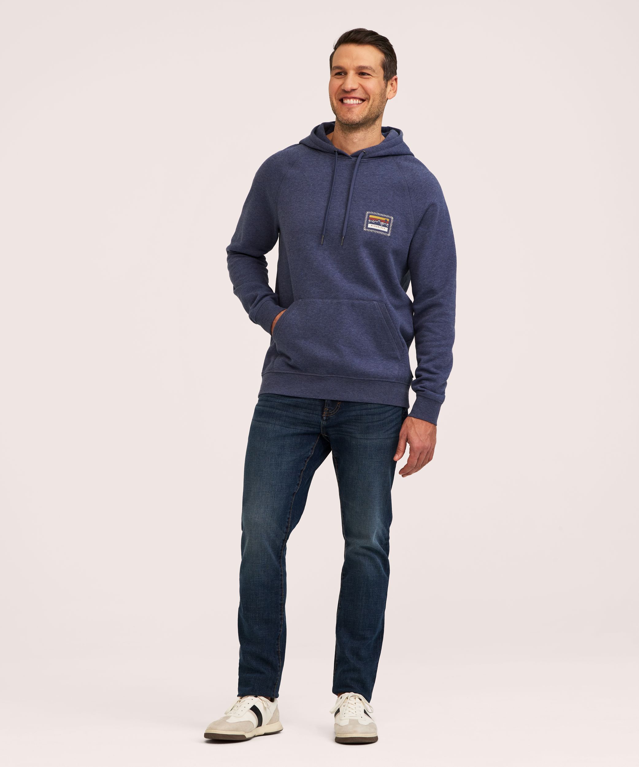 WindRiver Men's Graphic Patch Fleece Hoodie