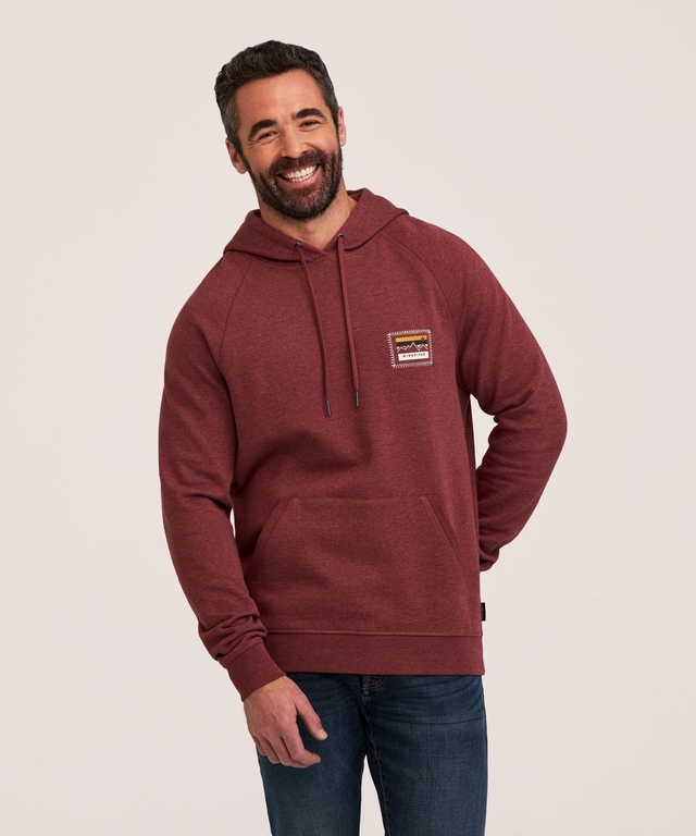 Chandail à capuche en molleton avec écusson graphique pour hommes, WindRiver