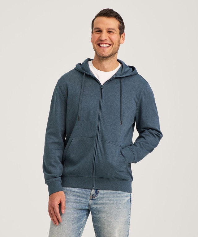 Denver Hayes Men's French Terry Fleece Full Zip Hoodie