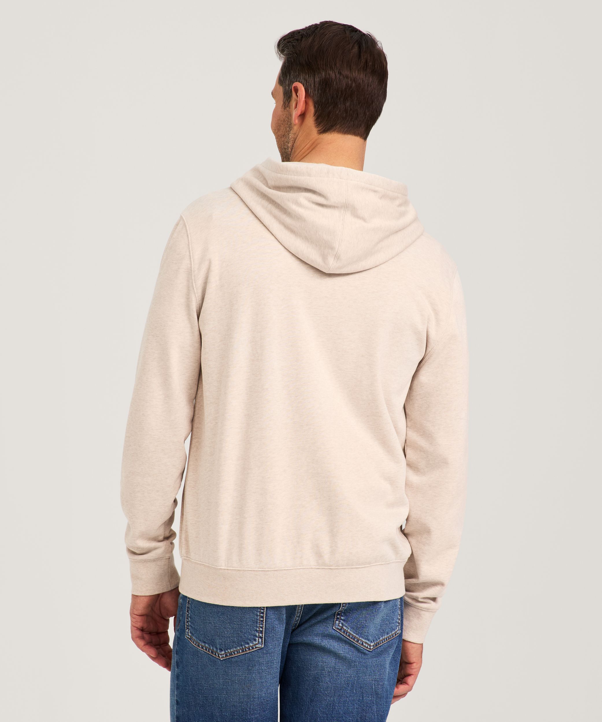 Chandail à capuche en molleton bouclette à glissière pleine longueur pour hommes, Denver Hayes