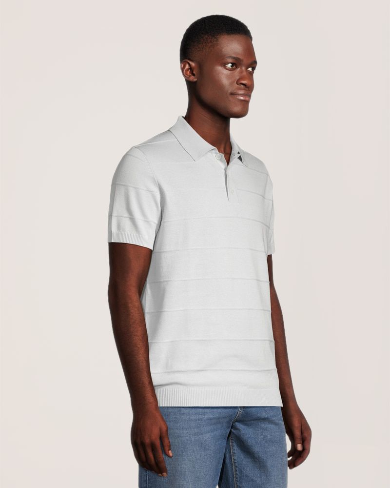 Polo rayé en tricot pour hommes, Denver Hayes