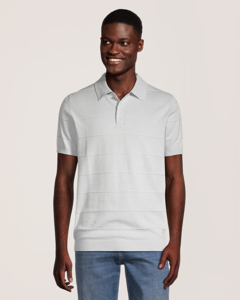 Polo rayé en tricot pour hommes, Denver Hayes