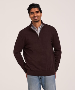 Denver Hayes Men's Quarter Zip Sweater