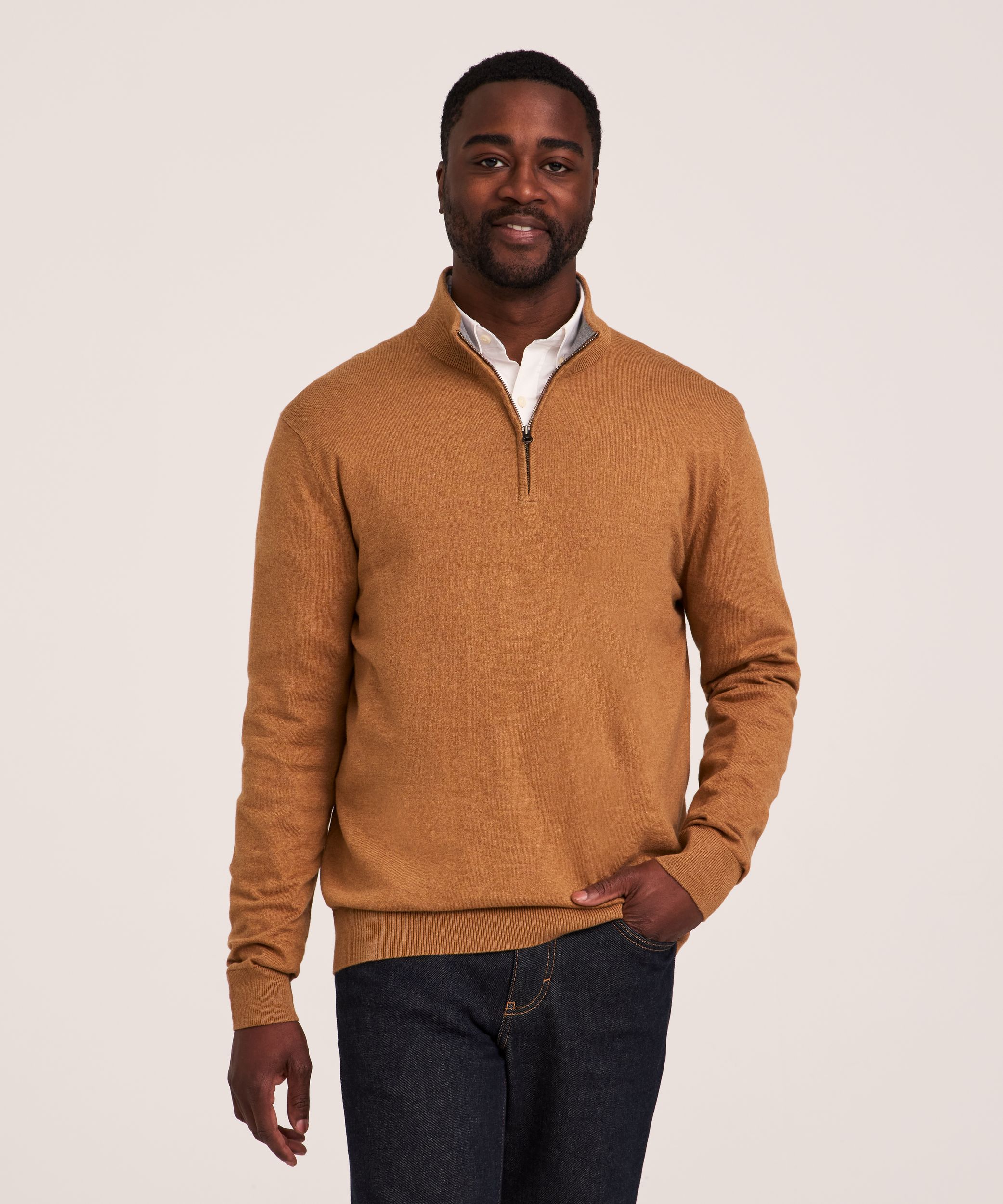 Denver Hayes Men's Quarter Zip Sweater