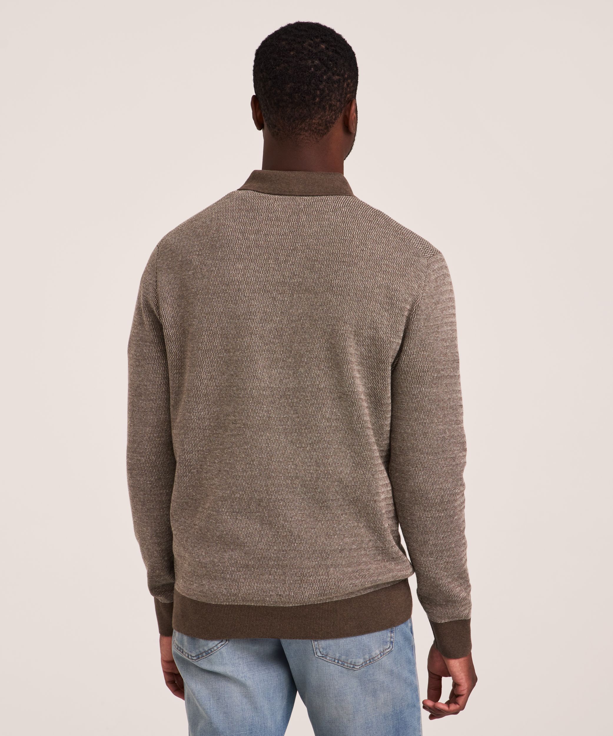 Denver Hayes Men's Birdseye Polo Sweater