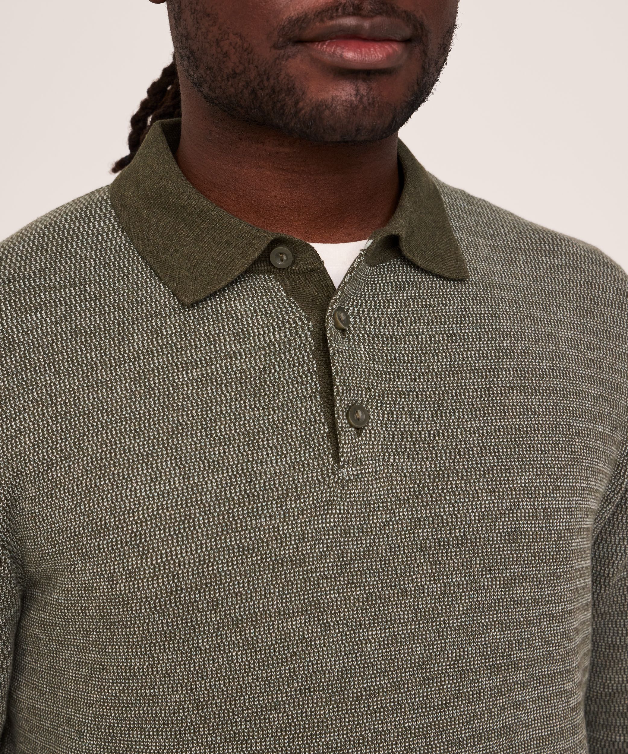 Denver Hayes Men's Birdseye Polo Sweater