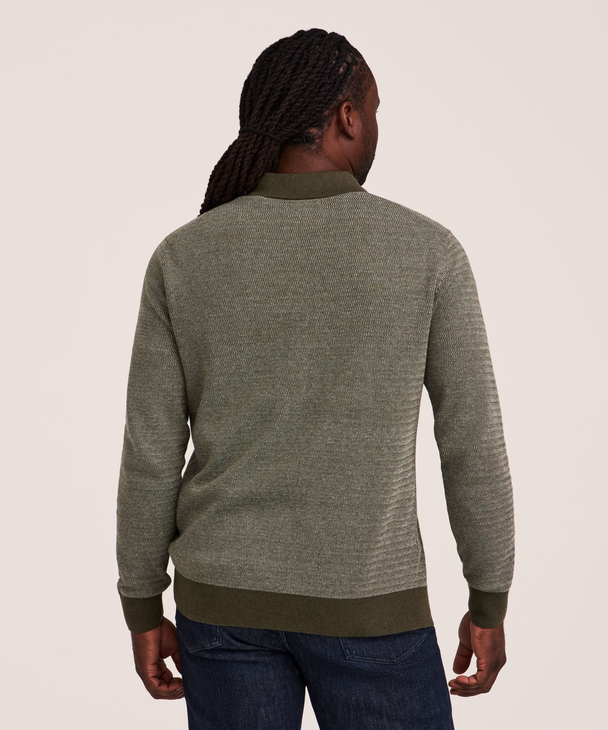 Denver Hayes Men's Birdseye Polo Sweater