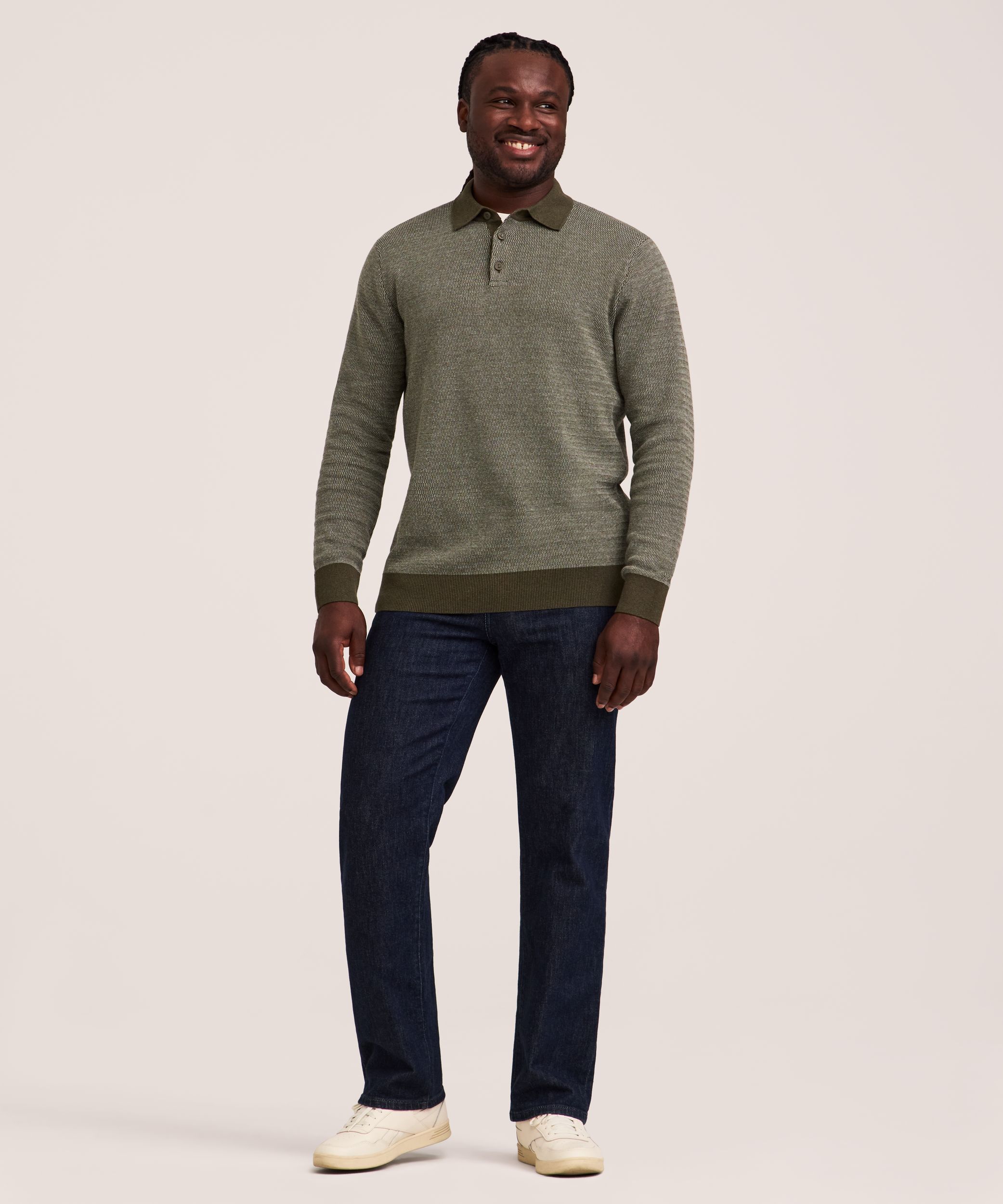 Denver Hayes Men's Birdseye Polo Sweater