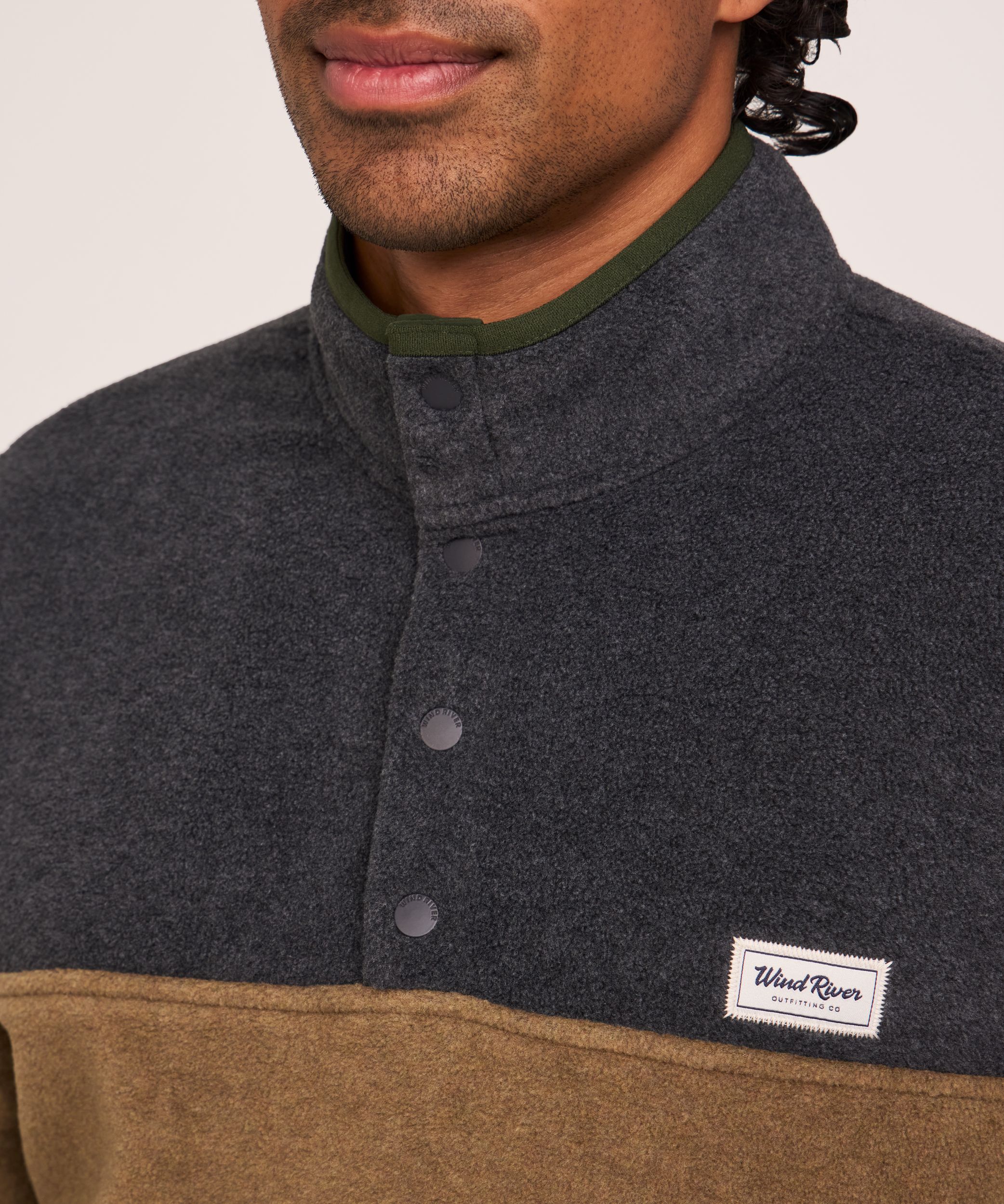 Chandail T-Max Heat en molleton, à patte 1/4 à boutons-pression pour hommes, WindRiver