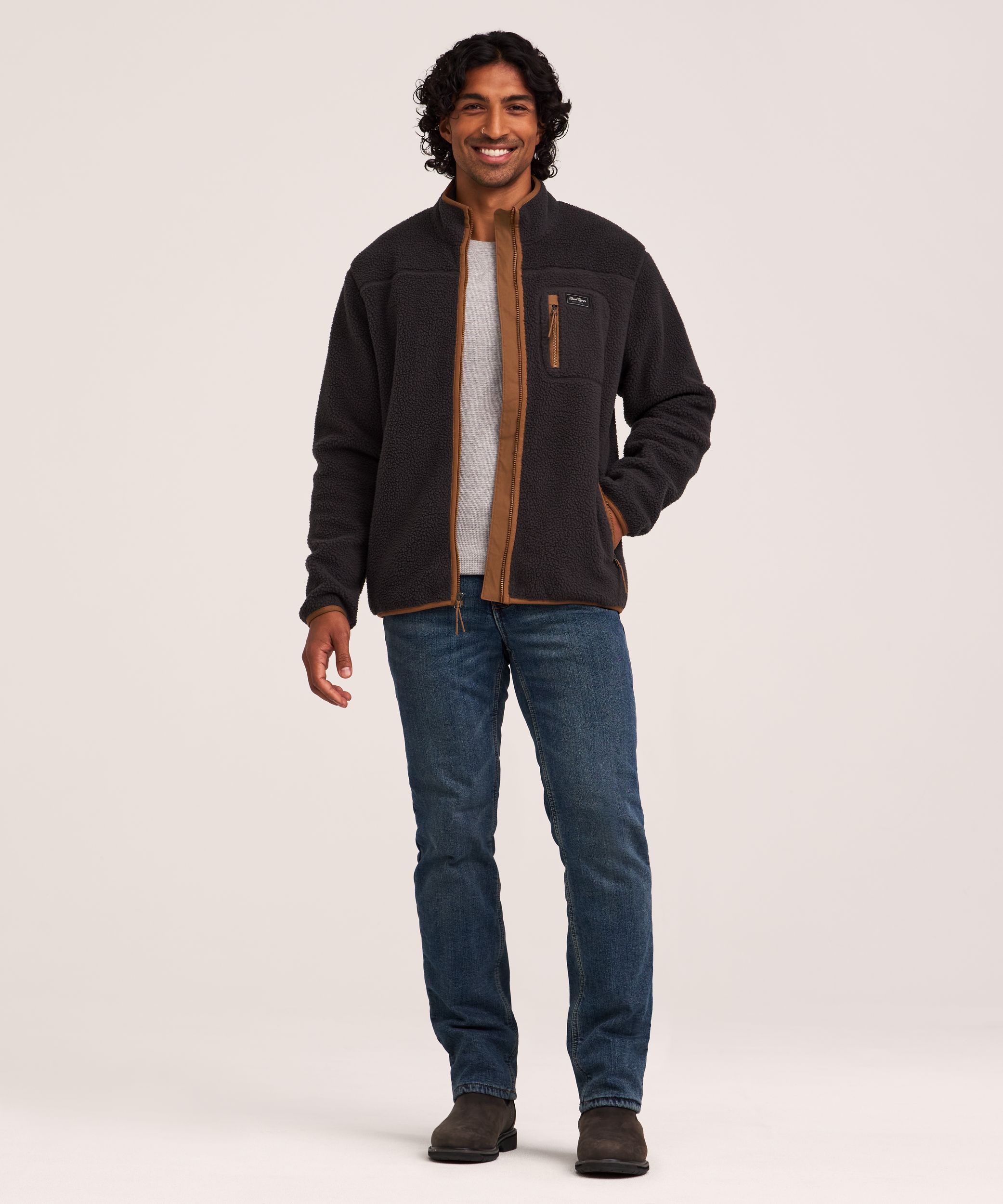 Veste à glissière pleine longueur en molleton sherpa avec T-Max pour hommes, WindRiver