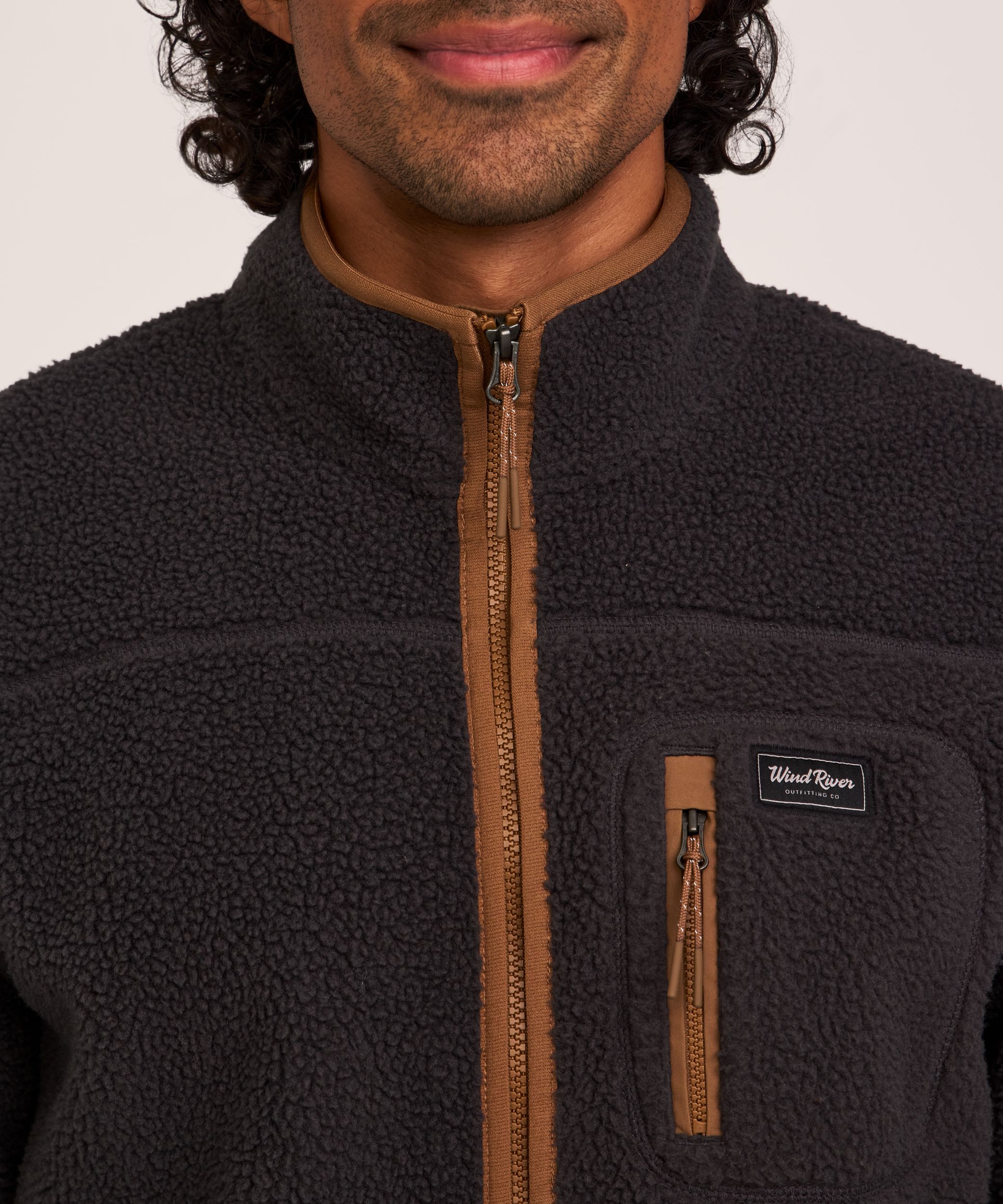 Veste à glissière pleine longueur en molleton sherpa avec T-Max pour hommes, WindRiver