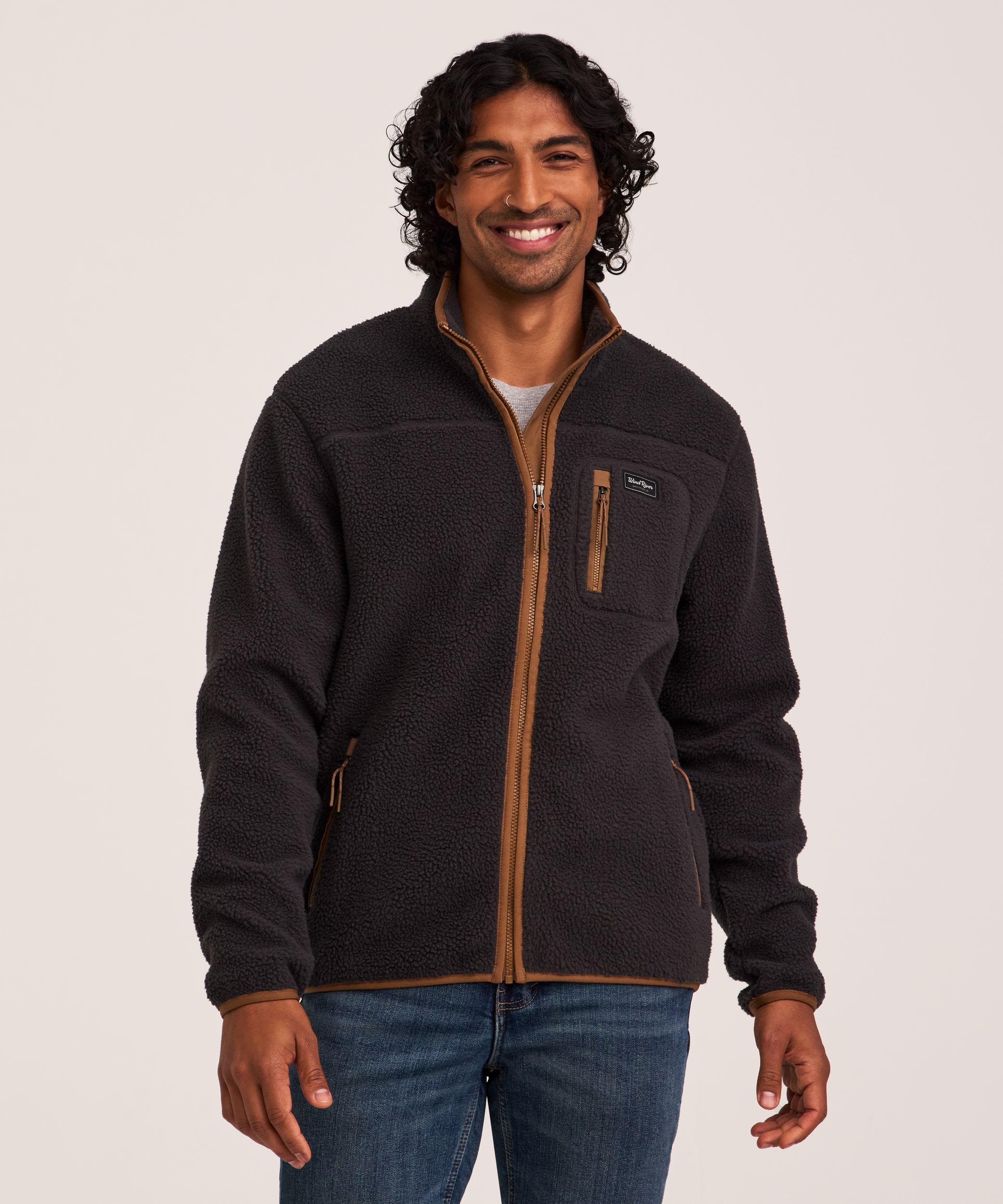 Veste à glissière pleine longueur en molleton sherpa avec T-Max pour hommes, WindRiver