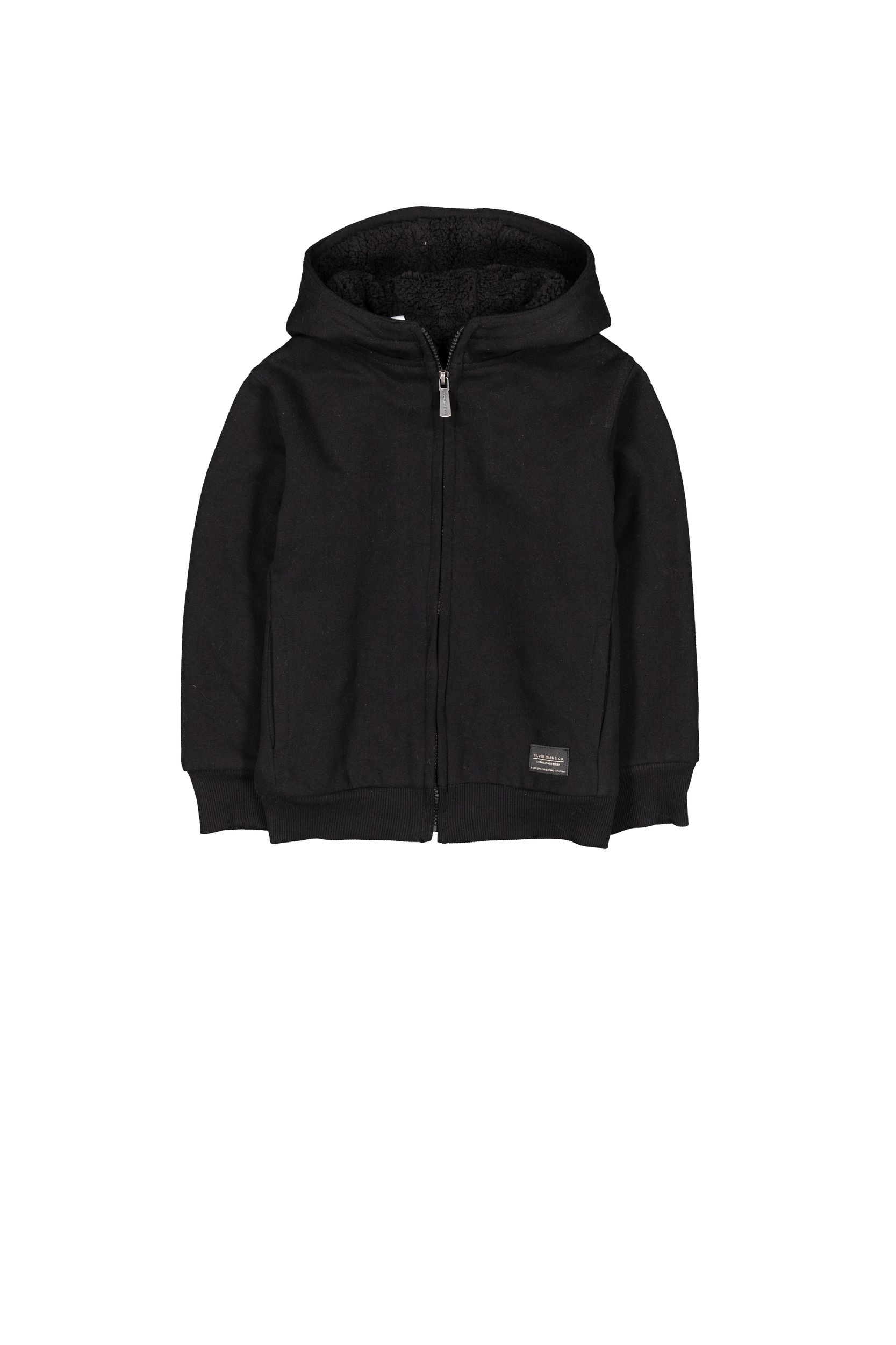 Silver Men's Sherpa Lined Full Zip Fleece Hoodie