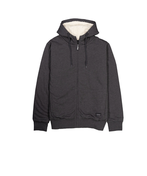 Silver Men's Sherpa Lined Full Zip Fleece Hoodie