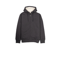 Silver Men's Sherpa Lined Full Zip Fleece Hoodie
