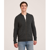 Denver Hayes Men's Full Zip Knit Bomber Sweater Front_Flat