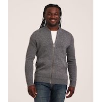 Chandail blouson en tricot avec glissière pleine longueur pour hommes, Denver Hayes Front_Flat
