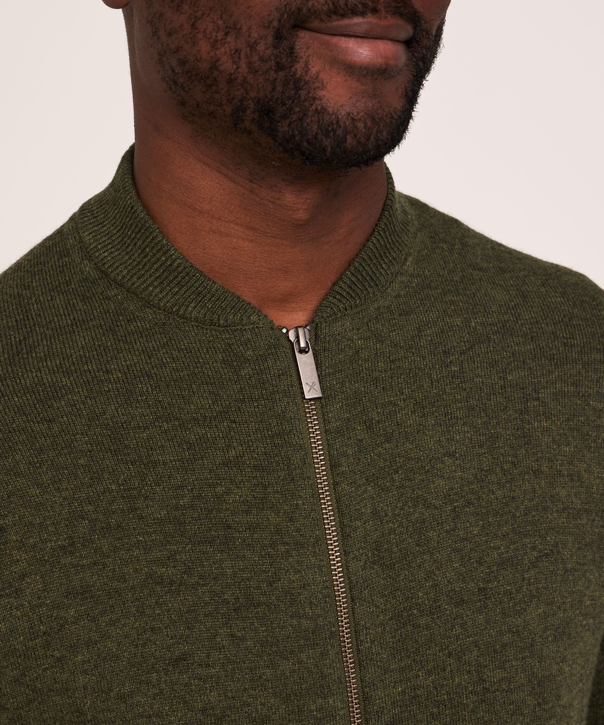 Chandail blouson en tricot avec glissière pleine longueur pour hommes, Denver Hayes