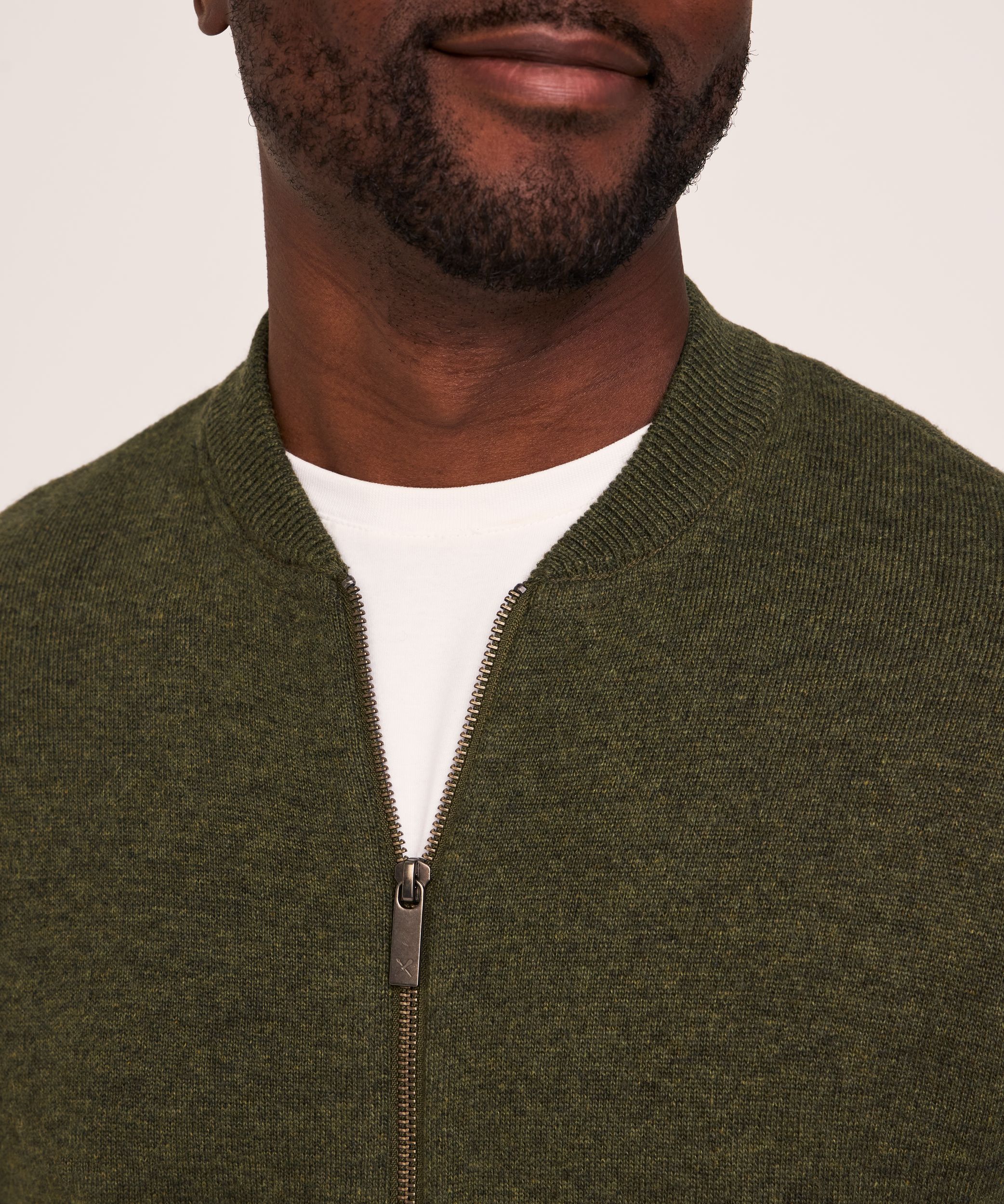 Chandail blouson en tricot avec glissière pleine longueur pour hommes, Denver Hayes
