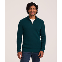 Denver Hayes Men's Waffle Quarter Zip Mock Neck Sweater Front_Flat