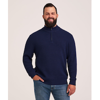 Chandail à point de brioche avec col cheminée et glissière 1/4 pour hommes, Denver Hayes