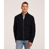 Denver Hayes Men's Full Zip Waffle Sweater Front_Flat