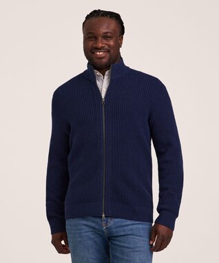 Denver Hayes Men's Full Zip Waffle Sweater