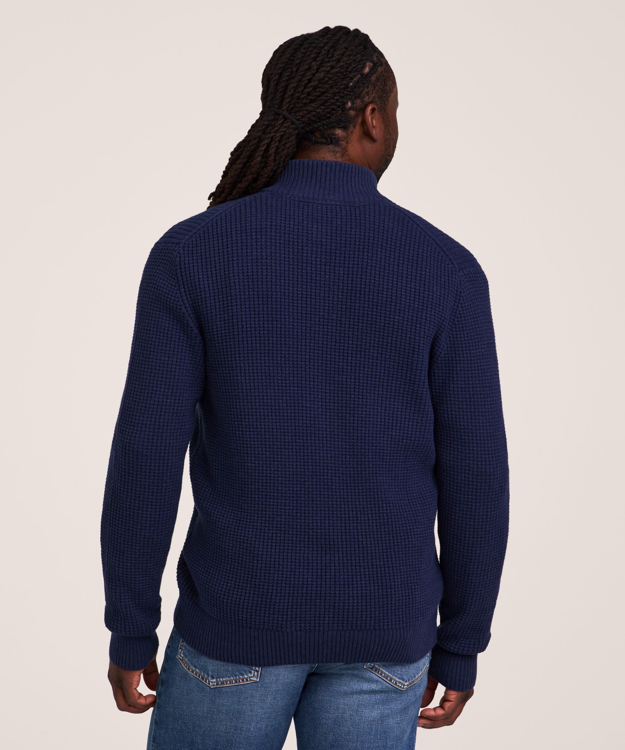 Denver Hayes Men's Full Zip Waffle Sweater