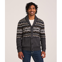 Cardigan à motif jacquard pour hommes, Heritage, WindRiver Front_Flat