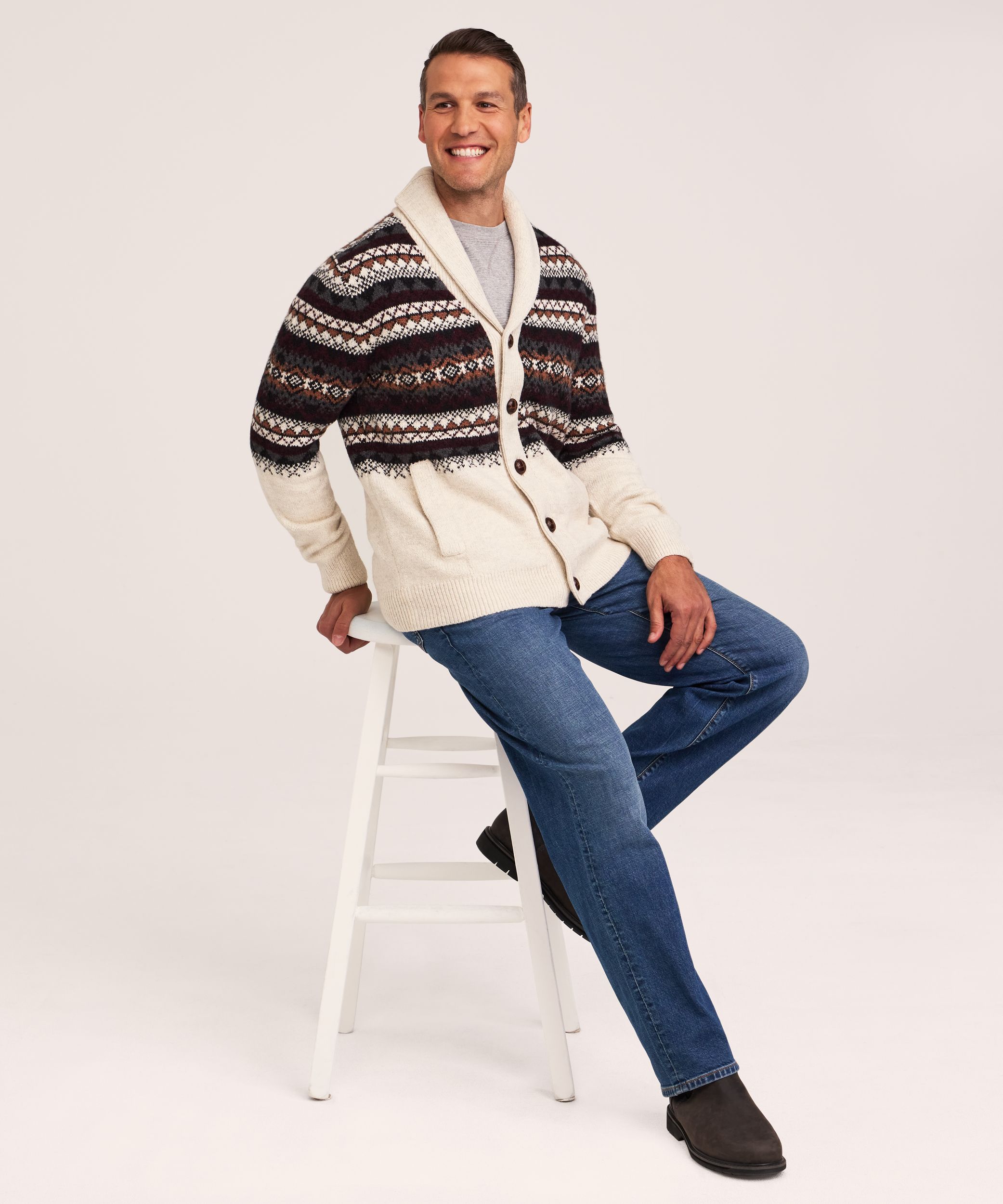WindRiver Heritage Men's Fair Isle Cardigan