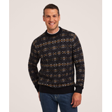 Chandail à motif jacquard et à encolure ras du cou pour hommes, Heritage, WindRiver Front_Flat