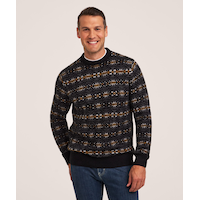 WindRiver Heritage Men's Fair Isle Crewneck Sweater Front_Flat