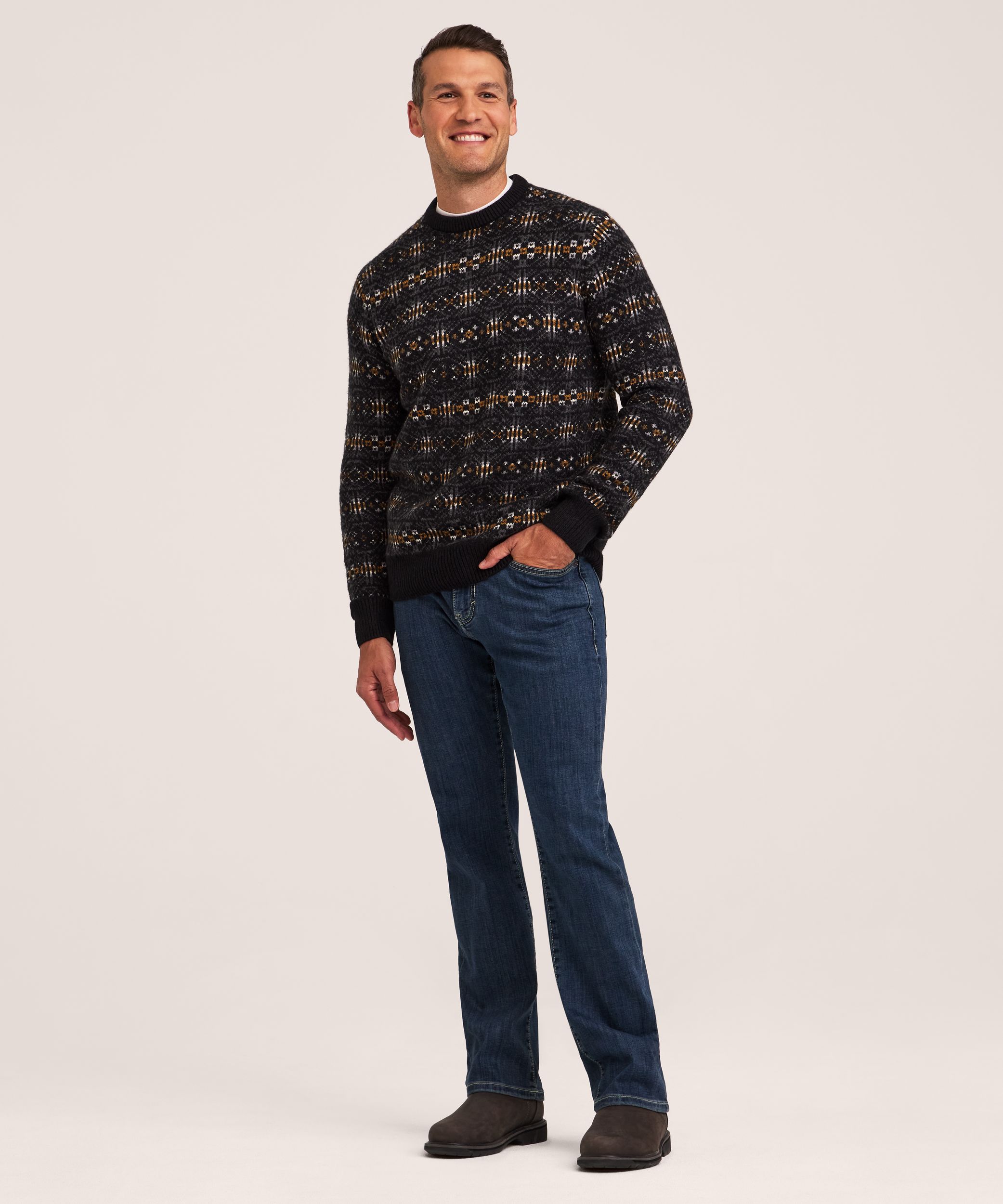 WindRiver Heritage Men's Fair Isle Crewneck Sweater