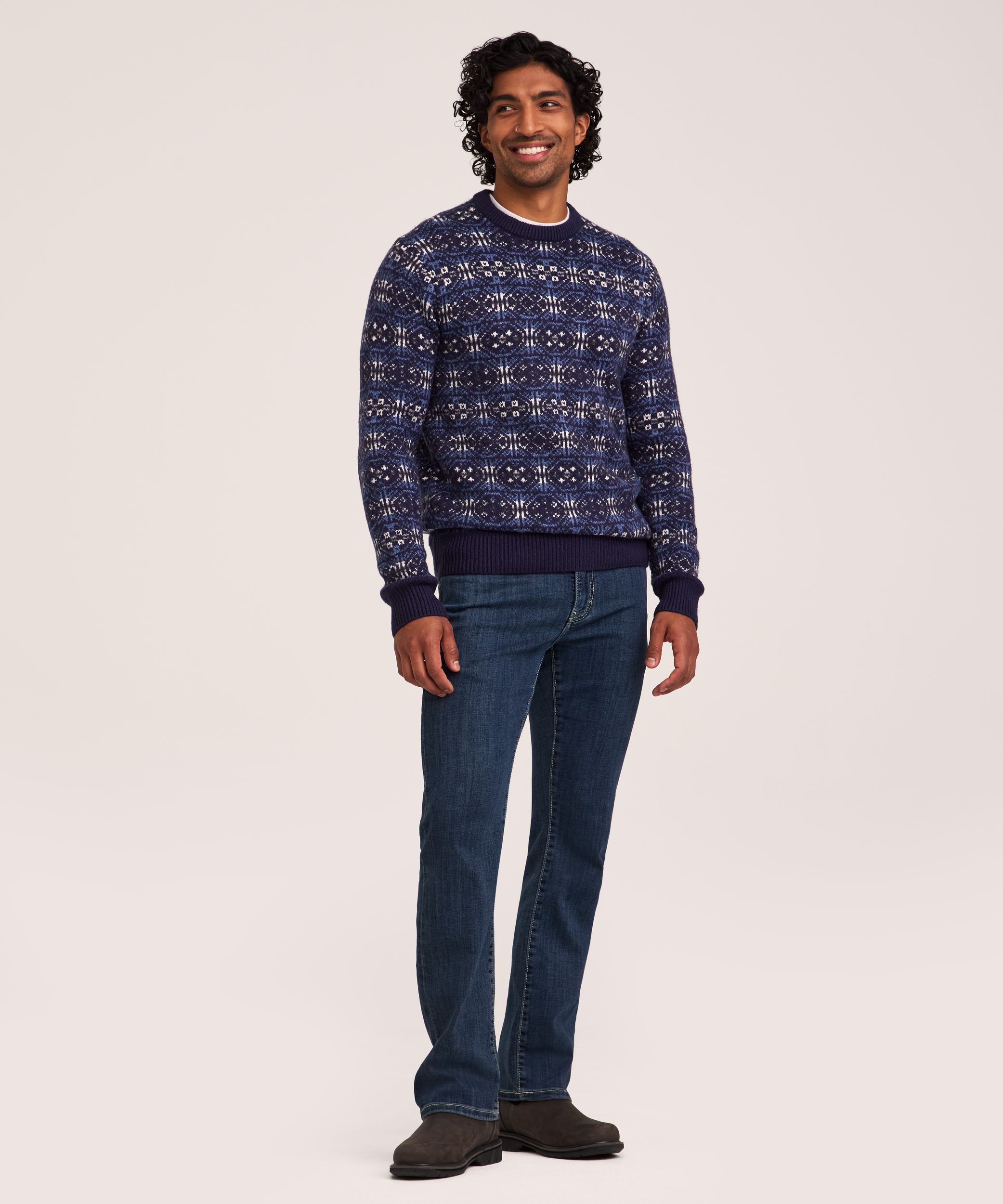 WindRiver Heritage Men's Fair Isle Crewneck Sweater