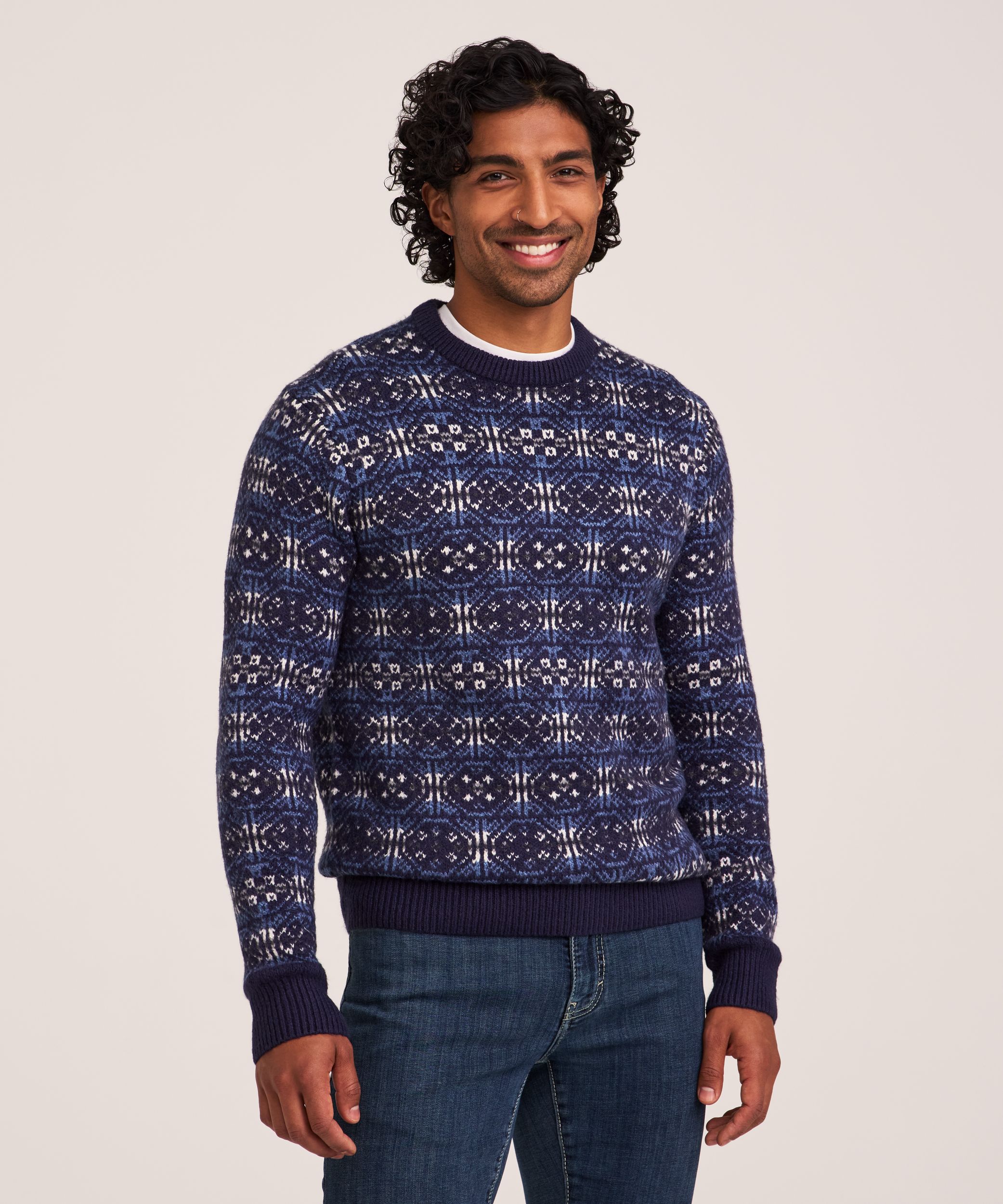 WindRiver Heritage Men's Fair Isle Crewneck Sweater