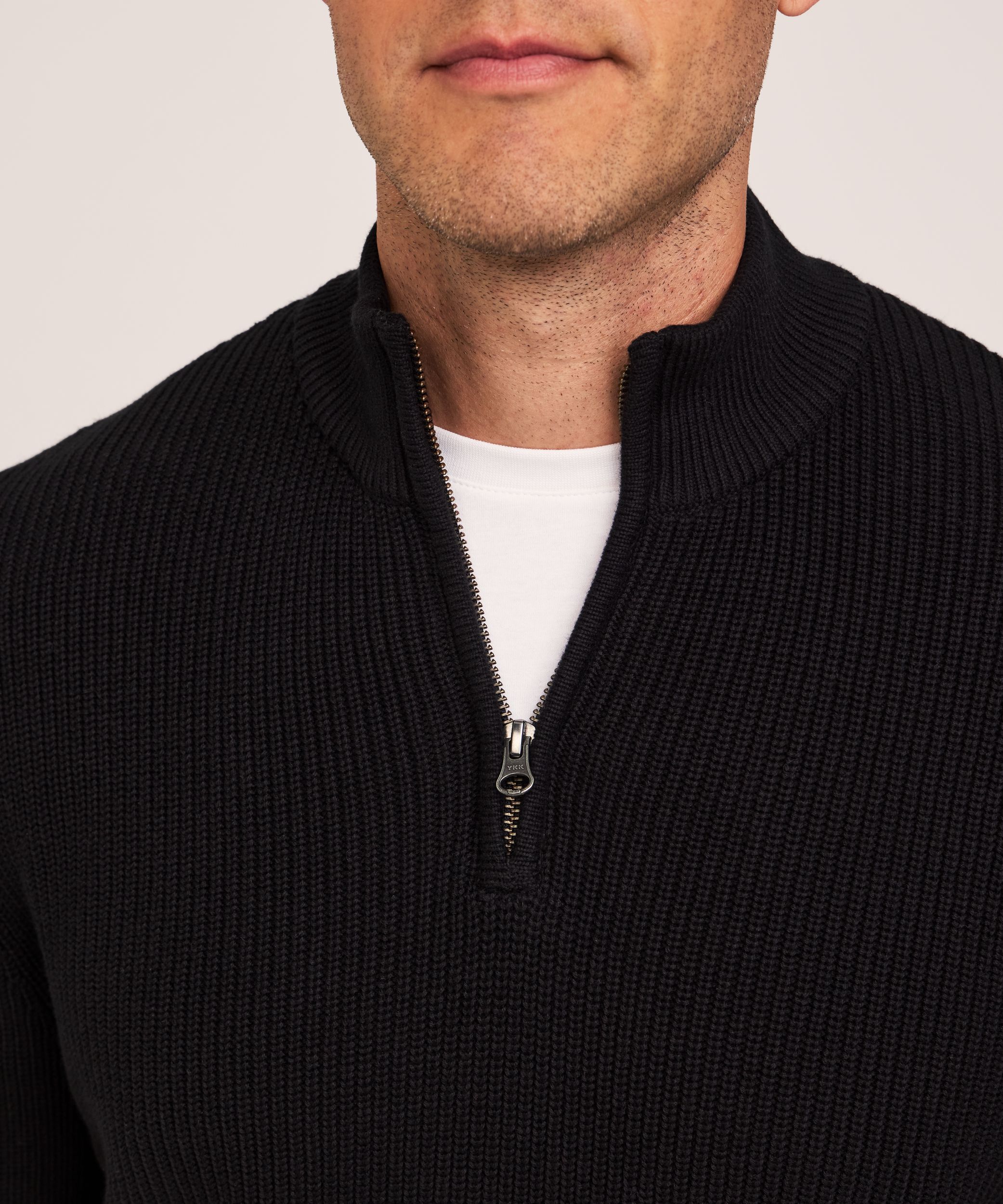 Denver Hayes Men's Shaker Quarter-Zip Mockneck Sweater