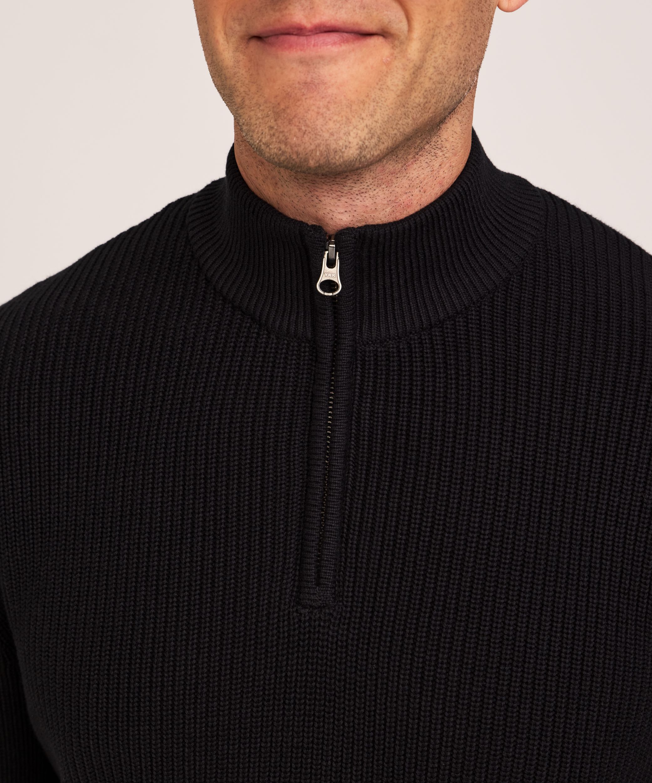 Denver Hayes Men's Shaker Quarter-Zip Mockneck Sweater